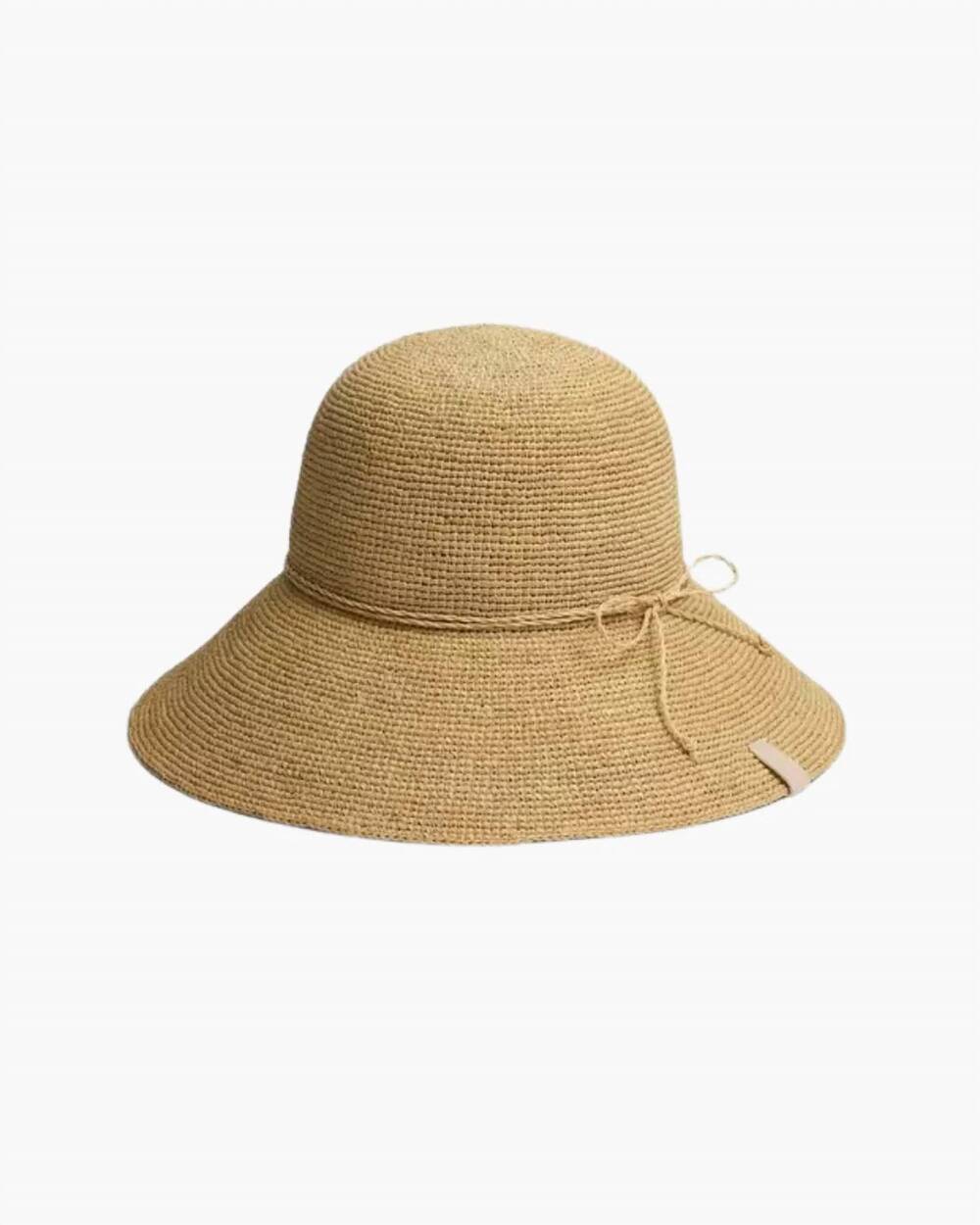 NEW RAG & BONE women's crochet raffia bucket hat in natural